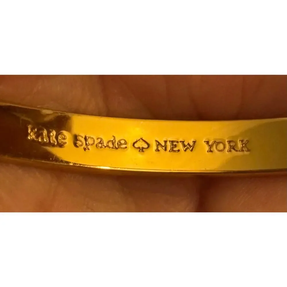 Kate Spade Gold Tone Bow Bangle Size 8